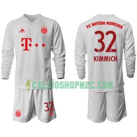 Bayern Monaco Joshua Kimmich 32 Bambino Maglia Trasferta 2020/2021 Manica Lunga (+ Pantaloncini)
